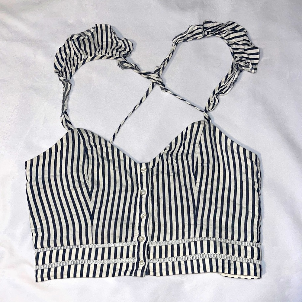 H&M Ruffle Striped crop tank, 6